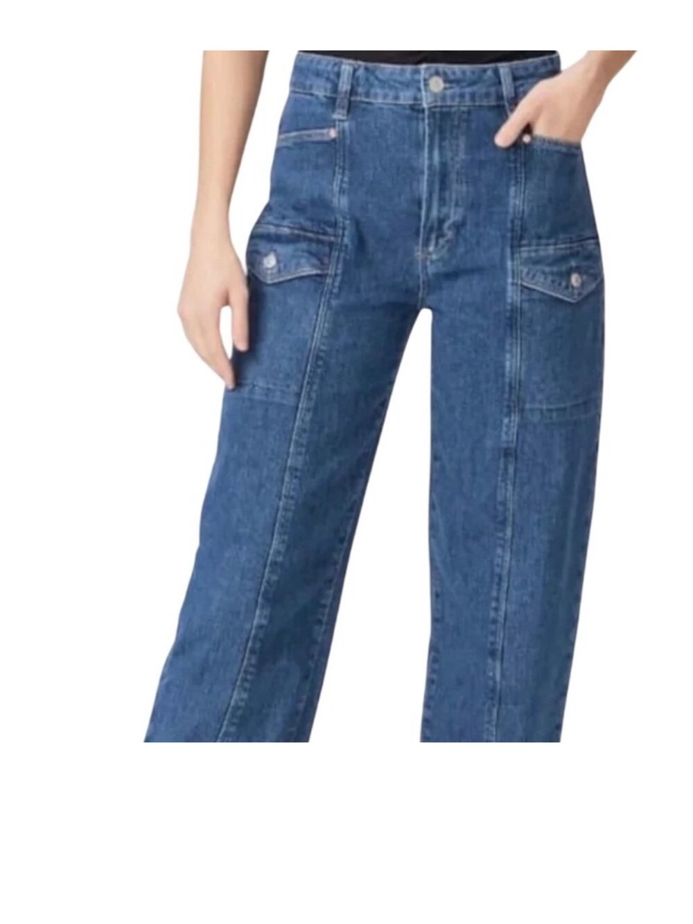 PAIGE- Alexis Barrel Leg Cargo
Jeans in Rubina(27)